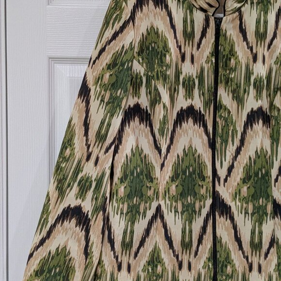 Preston & York Women's Elegant Full-Zip Jacket, Green/Brown, Size 8 - Picture 5 of 16